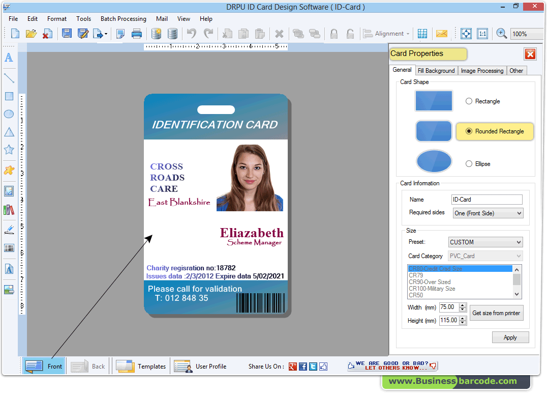 ID Card Maker Software Designs ID Cards BusinessBarcode