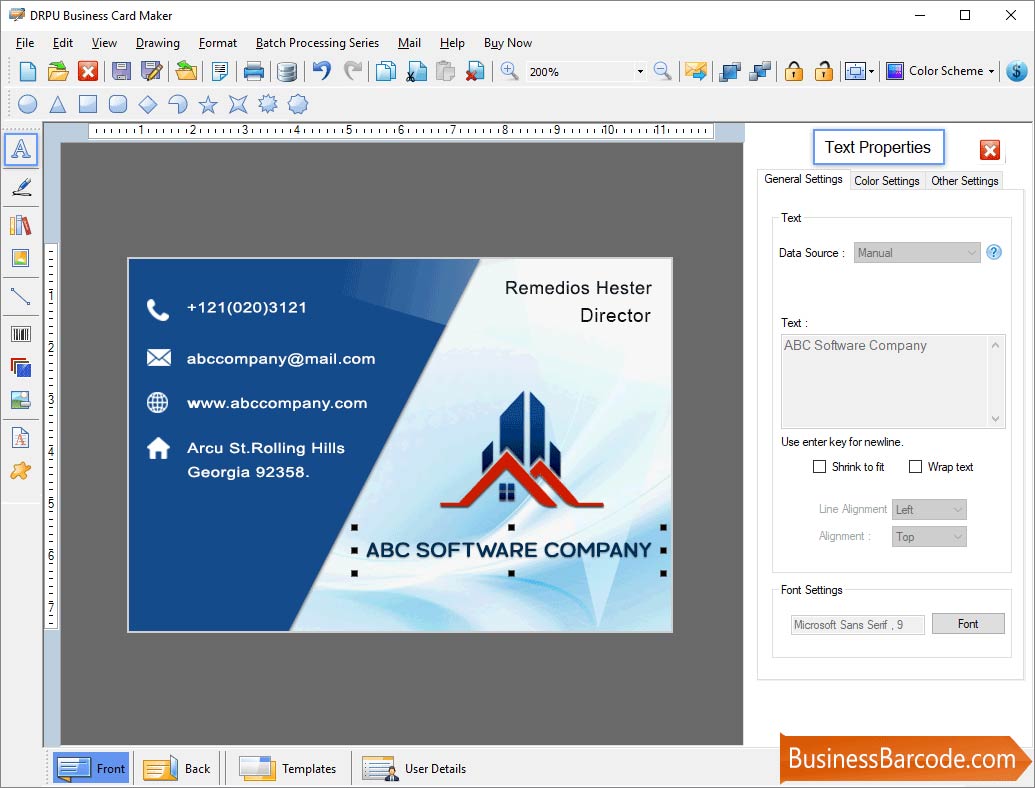 Business Card Maker Software screenshots creates Business cards ...